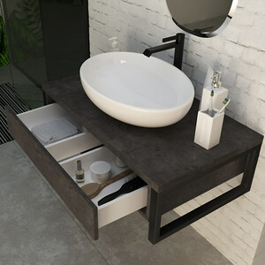 Тумба под раковину 1Marka Grunge Loft 80х48 бетон темно-серый (У85848)