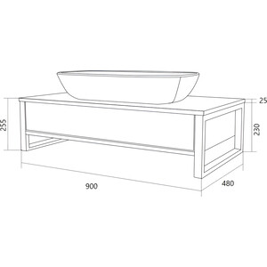Тумба под раковину 1Marka Grunge Loft 90х48 бетон светлый (У85852)
