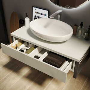 Тумба под раковину 1Marka Grunge Loft 90х48 бетон светлый (У85852)