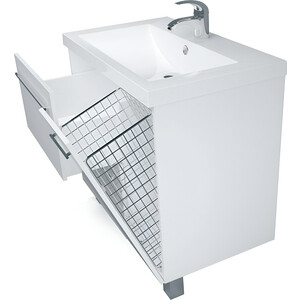 Тумба с раковиной 1Marka Соната 90х48 с бельевой корзиной, белая (У51042, 10.150.00900.001)