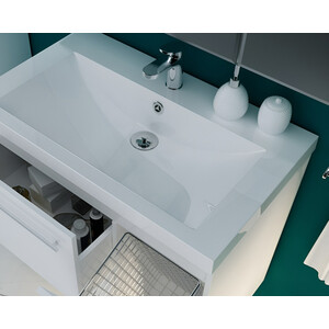 Тумба с раковиной 1Marka Соната 90х48 с бельевой корзиной, белая (У51042, 10.150.00900.001)