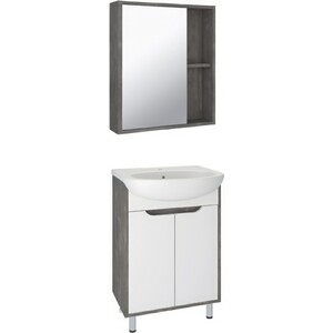 Тумба под раковину Runo Эко 50х30 железный камень (00-00001337)