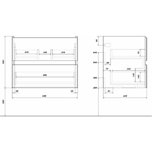 Тумба под раковину Sanstar Lavanti 70х44 дуб вотан (440.1-1.4.1.)
