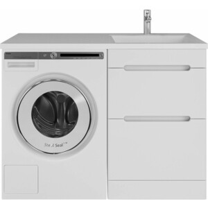 Тумба с раковиной Sanstar Толедо 50 (110) правая, под стиральную машину, белая, Estetus Даллас