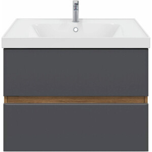 Тумба с раковиной Sanstar Graffa 70 дуб вотан/графит софт, Dreja Грейс