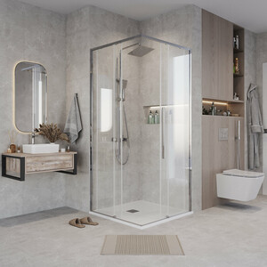 Душевой уголок Grossman Galaxy 80x80 прозрачный, хром (300.K33.01.8080.10.00)