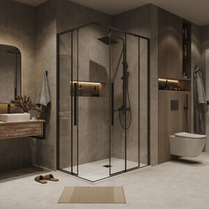 Душевой уголок Grossman Galaxy 90x80 прозрачный, черный матовый (300.K33.01.9080.21.00)