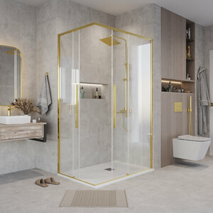 Душевой уголок Grossman Galaxy 90x80 прозрачный, золото сатин (300.K33.01.9080.32.00)