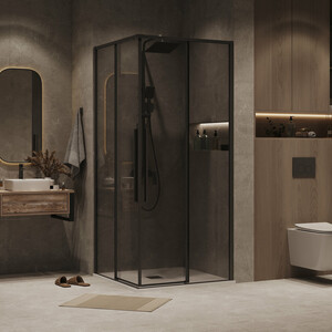 Душевая дверь Grossman Galaxy 70х195 тонированная, черная матовая (1/2.K33.01.70.21.10)