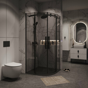 Душевой уголок Grossman Classic 100x100 тонированный, черный матовый (301.K33.04.1010.21.10)