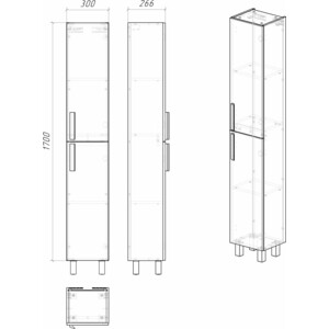 Пенал Grossman Нео 30х180 белый (303042)