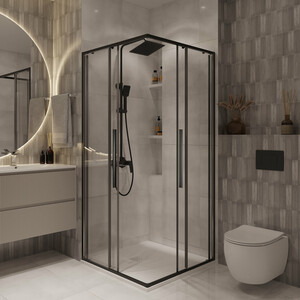 Душевой уголок Niagara Nova 90x90 прозрачный, черный матовый (NG-6823-34BLACK)