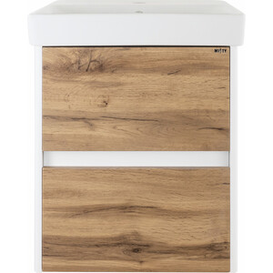 Тумба под раковину Misty Адриана 45 подвесная, дуб вотан/белая (П-Адр01045-0122Я)