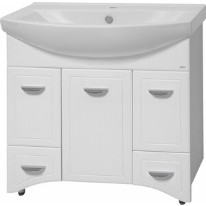 Тумба с раковиной Misty Дрея 85 белая (Э-Дре01086-01К2Я, 4620008197456)