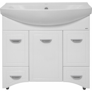 Тумба с раковиной Misty Дрея 85 белая (Э-Дре01086-01К2Я, 4620008197456)