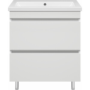 Тумба с раковиной Misty Енисей 70 с 2 ящиками, белая (Э-Ени01070-0112Я, 4623723854437)