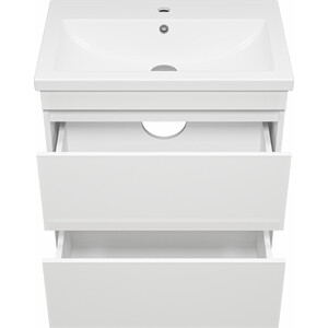 Тумба с раковиной Misty Енисей 70 с 2 ящиками, белая (Э-Ени01070-0112Я, 4623723854437)