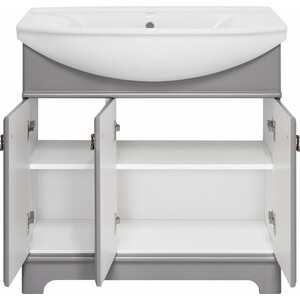 Тумба с раковиной Misty Лувр 85 серая (П-Лвр01085-502, 4620008197456)