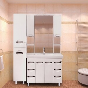 Тумба под раковину Misty София 100 6 ящиков, белая (П-Соф01100-0116Я)