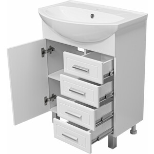 Тумба под раковину Misty Стелла 65 4 ящика, белая (Э-Сте01065-014Я)