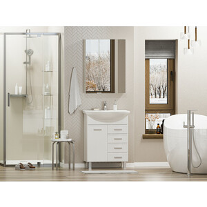 Тумба под раковину Misty Стелла 65 4 ящика, белая (Э-Сте01065-014Я)