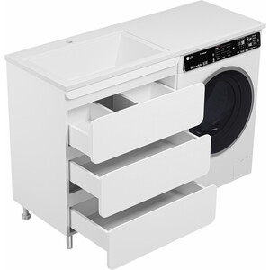 Тумба под раковину Misty Чегет 70 под стиральную машину, белая (П-Чег-01070-01Н3Я)
