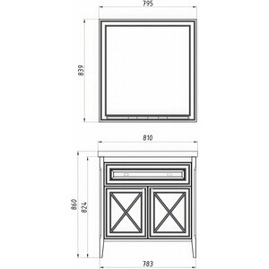 Тумба под раковину ASB-woodline Монте 80 благородный бежевый (10791)