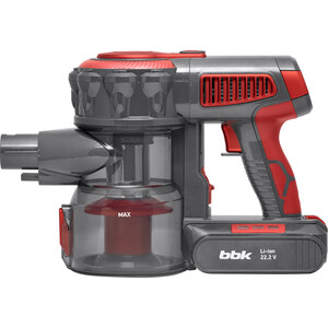 Пылесос вертикальный беспроводной BBK BV3002 красный/серый