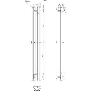 Полотенцесушитель электрический Point Фрея П2 100х1200 диммер слева, графит блеск (PN20712GB)