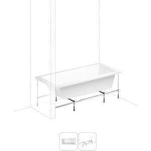 Акриловая ванна Lavinia Boho Catani 160х80 правая, с каркасом (S1-3712160R)