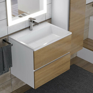 Тумба под раковину Uperwood Barsa 60 белая/дуб сонома (2930205256)