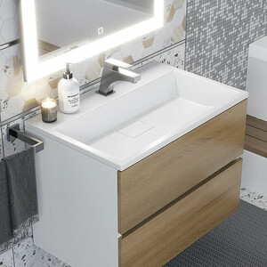 Тумба под раковину Uperwood Barsa 70 белая/дуб сонома (2930205156)