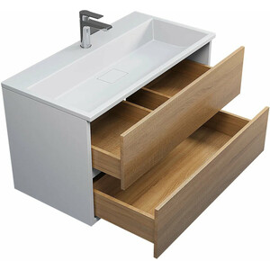 Тумба под раковину Uperwood Barsa 90 белая/дуб сонома (2937205251)