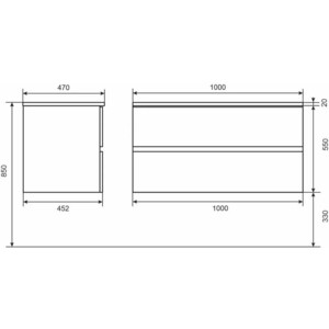 Тумба под раковину Uperwood Barsa 100 белая/дуб сонома (293020533)