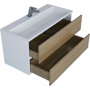 Тумба под раковину Uperwood Barsa 100 белая/дуб сонома (293020533)