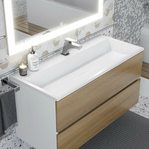 Тумба под раковину Uperwood Barsa 100 белая/дуб сонома (293020533)