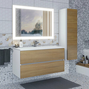 Тумба под раковину Uperwood Barsa 100 белая/дуб сонома (293020533)