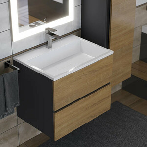 Тумба под раковину Uperwood Barsa 60 черная/дуб сонома (2930205257)