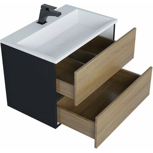 Тумба под раковину Uperwood Barsa 70 черная/дуб сонома (2930205157)