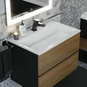 Тумба под раковину Uperwood Barsa 70 черная/дуб сонома (2930205157)