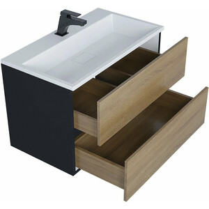 Тумба под раковину Uperwood Barsa 80 черная/дуб сонома (293020539)