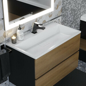 Тумба под раковину Uperwood Barsa 80 черная/дуб сонома (293020539)