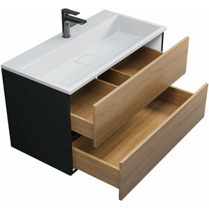 Тумба под раковину Uperwood Barsa 90 черная/дуб сонома (2937205253)