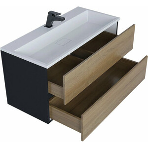 Тумба под раковину Uperwood Barsa 100 черная/дуб сонома (293020540)