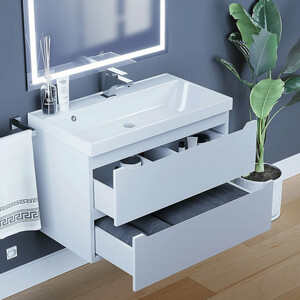 Тумба под раковину Uperwood Tanos 80 подвесная, белая матовая (291020244)