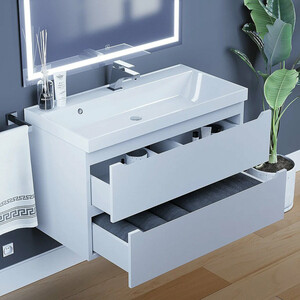 Тумба под раковину Uperwood Tanos 90 подвесная, белая матовая (291020245)