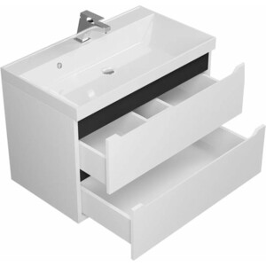 Тумба под раковину Uperwood Tanos 80 подвесная, белая/графит (2930205142)