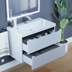 Тумба под раковину Uperwood Tanos 80 подвесная, белая/графит (2930205142)