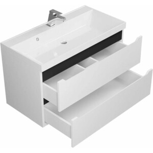 Тумба под раковину Uperwood Tanos 90 подвесная, белая/графит (2930205143)
