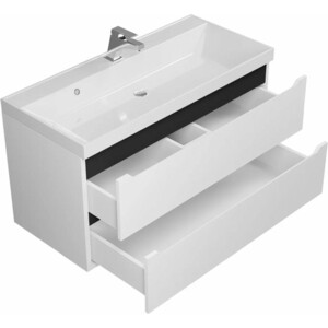 Тумба под раковину Uperwood Tanos 100 подвесная, белая/графит (2930205144)
